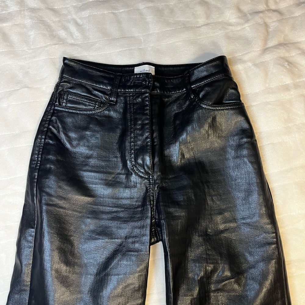 Aritzia Black Leather Pants
